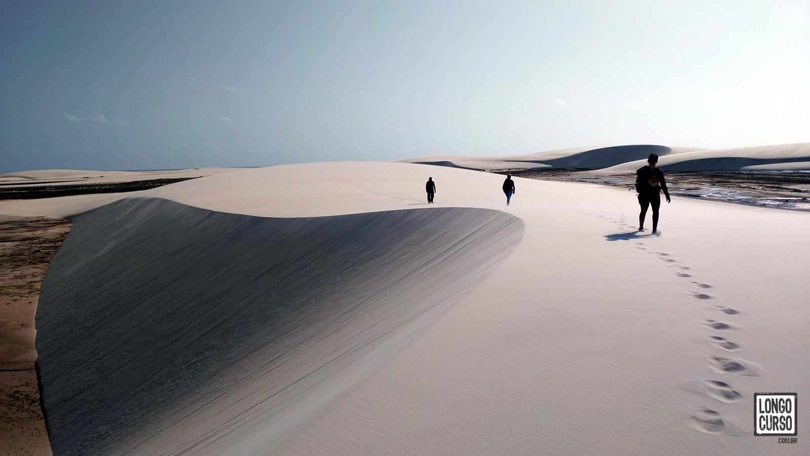 Momentos iniciais da caminhada sobre as dunas